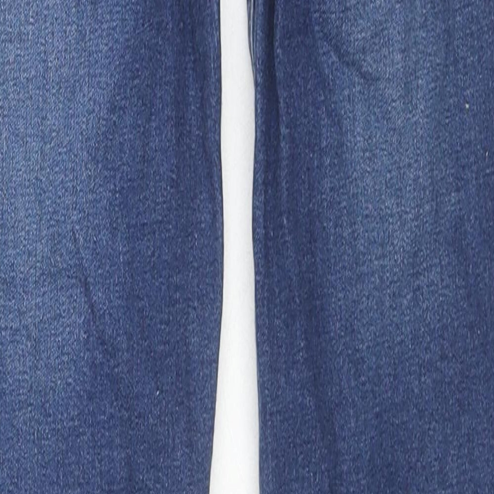 Denim & Co. Girls Blue Cotton Skinny Jeans Size 10-11 Years L24 in Regular Zip - Adjustable Waist