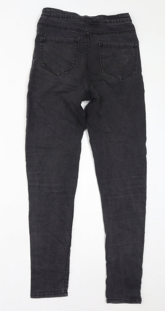 Denim & Co. Womens Black Cotton Skinny Jeans Size 10 L29 in Regular Zip