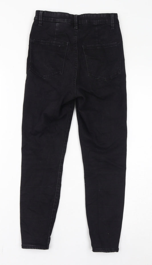 Denim & Co. Womens Black Cotton Skinny Jeans Size 10 L23 in Regular Zip