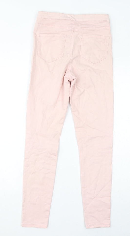 Denim & Co. Womens Pink Cotton Skinny Jeans Size 10 L28 in Regular Zip