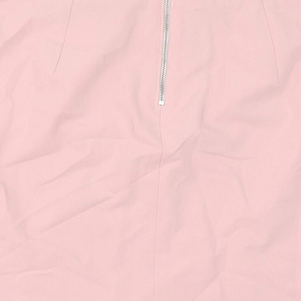 ASOS Womens Pink Polyester A-Line Skirt Size 10 Zip