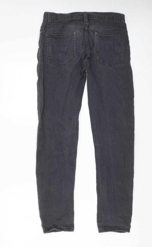 Mens UK Size 28 in Denim & Co. Regular Fit Skinny Grey Jeans