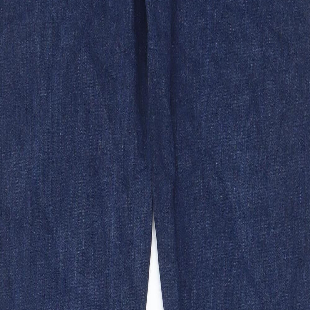 Zara Mens Blue Cotton Straight Jeans Size 32 in L30 in Regular Zip - Pockets