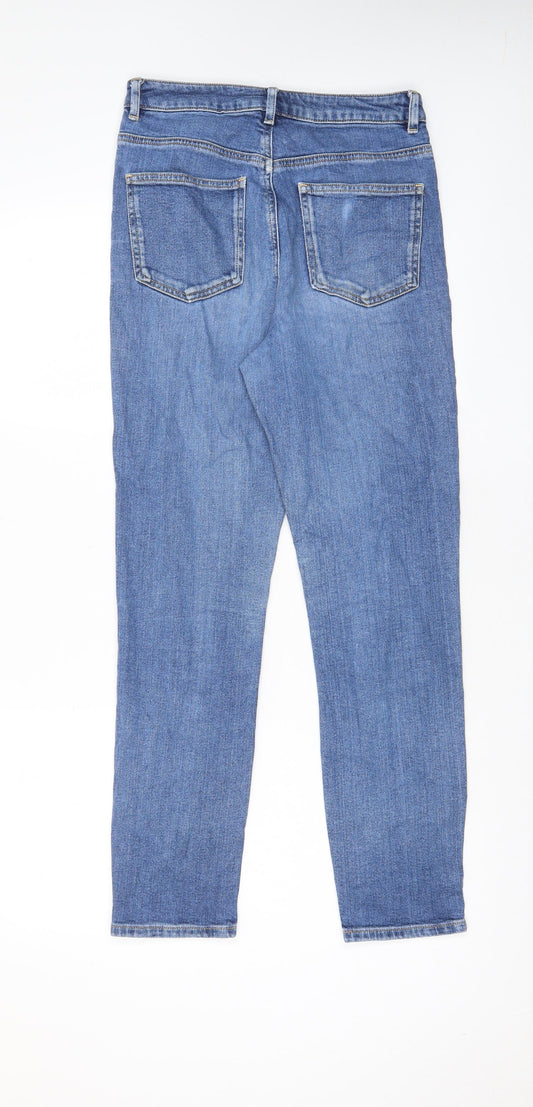 ASOS Womens Blue Cotton Straight Jeans Size 28 in L32 in Slim Zip - Pockets