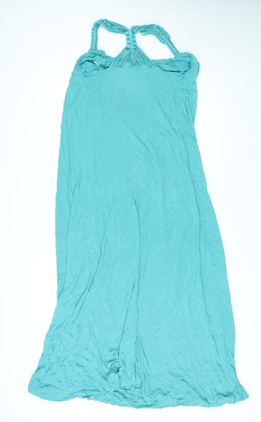 French Connection Womens Blue Viscose Maxi Size 10 Round Neck Pullover