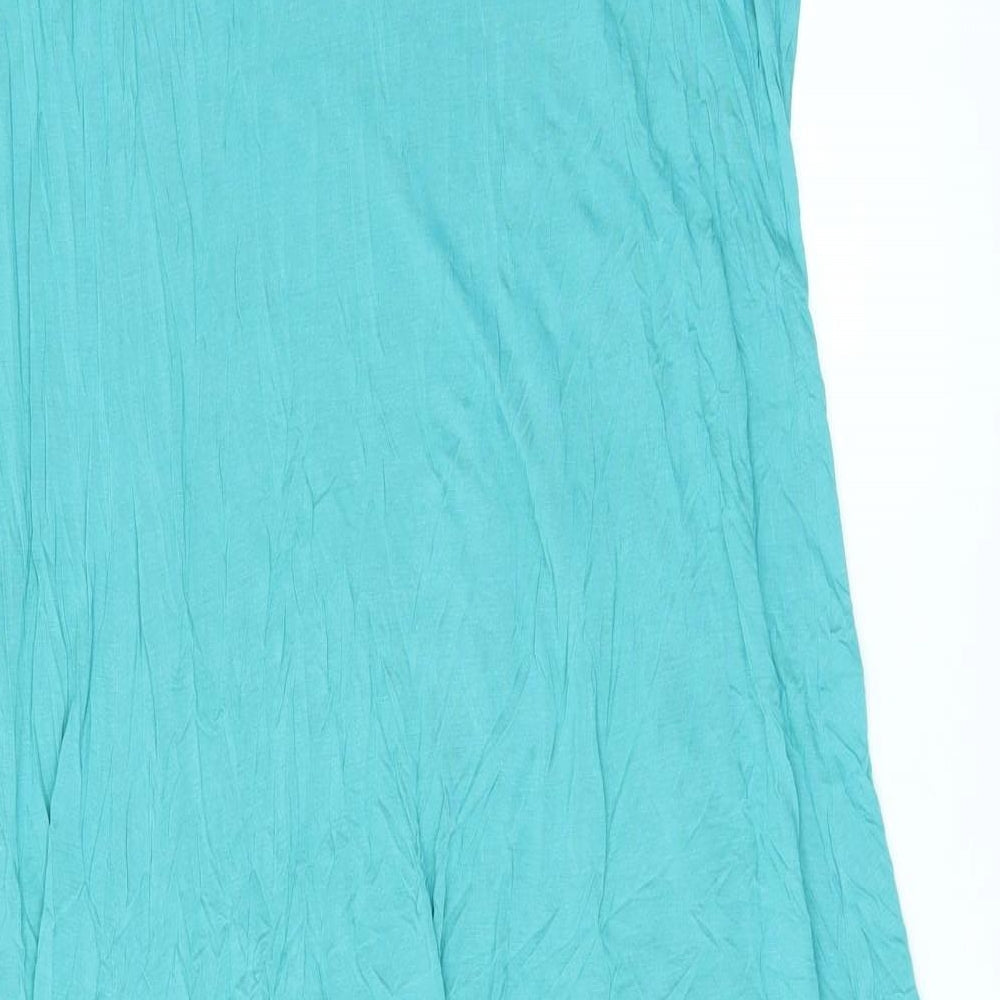 French Connection Womens Blue Viscose Maxi Size 10 Round Neck Pullover