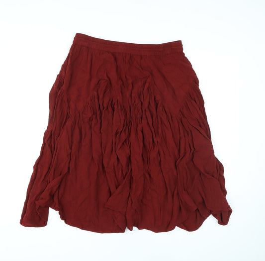 Marks and Spencer Womens Brown Viscose Swing Skirt Size 10