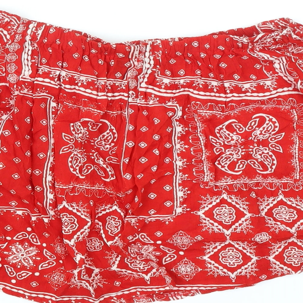 Womens UK Size 6 Select Red Cropped Blouse