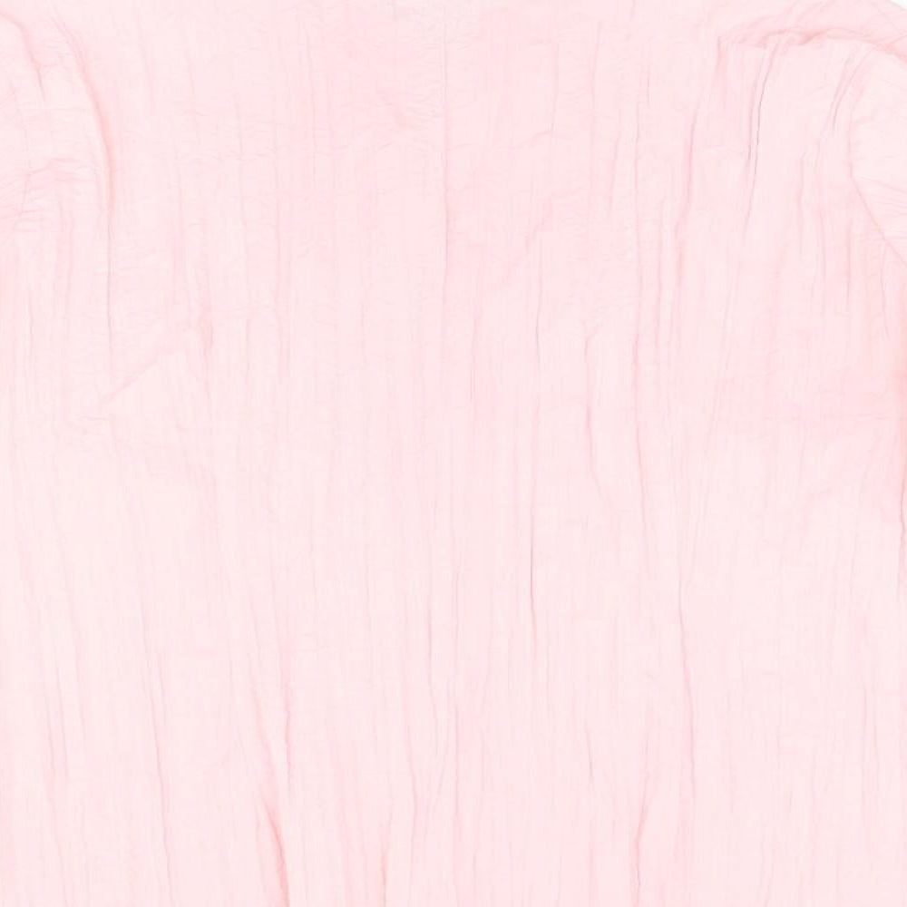 Bonmarché Womens Pink Polyester Basic Button-Up Size 18 V-Neck