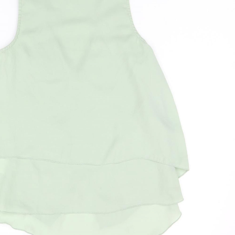 Womens UK Size 4 H&M Green Basic Tank