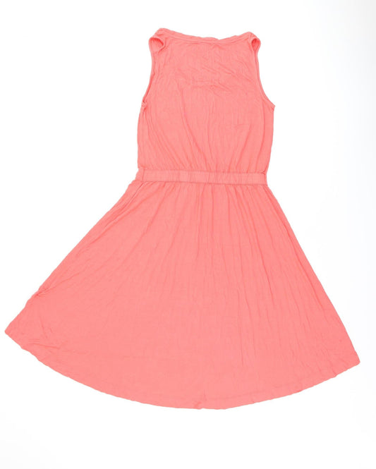 Gap Womens Pink Viscose A-Line Size S Scoop Neck Drawstring