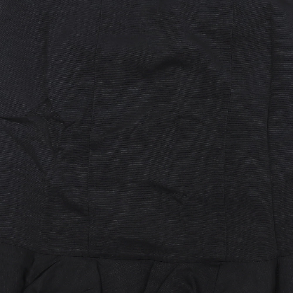 Monsoon Womens Black Polyester Trumpet Skirt Size 16 Zip