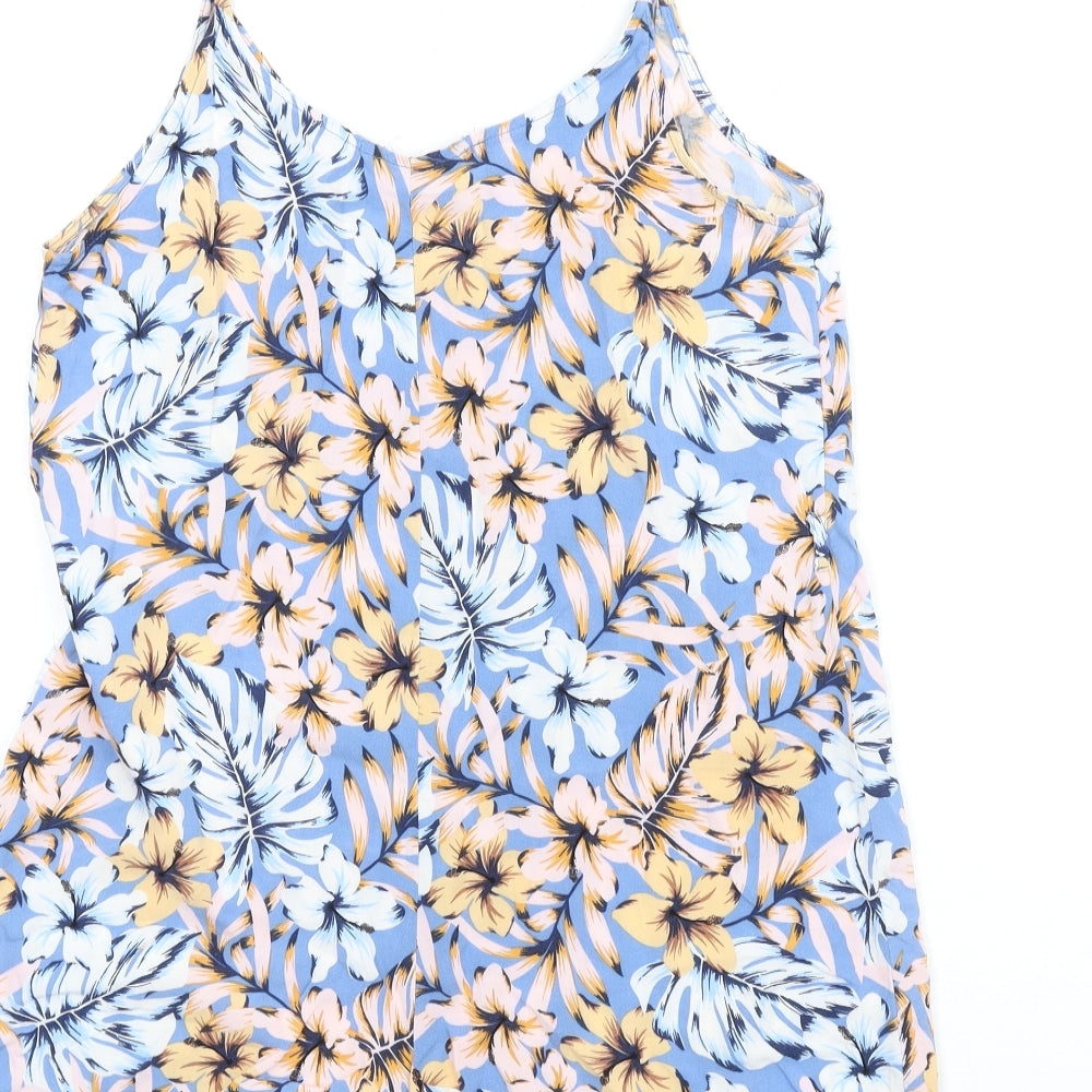 New Look Womens Multicoloured Floral Viscose Romper One-Piece Size 10 Pullover