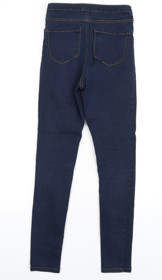 Denim & Co. Womens Blue Cotton Skinny Jeans Size 10 L30 in Regular Zip