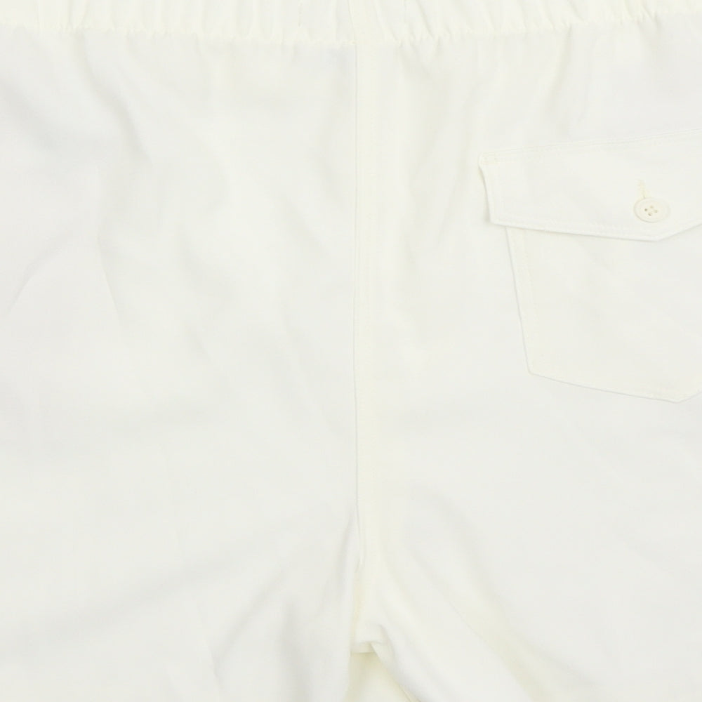 Marks and Spencer Womens Ivory Polyester Bermuda Shorts Size 20 L5 in Regular - Elasticated Waist