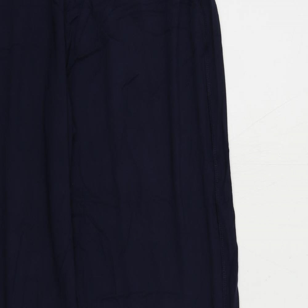 Marks and Spencer Womens Blue Viscose Jogger Trousers Size 8 L29 in Regular - Elastic Waist