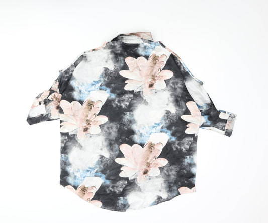 Parisian Collection Womens Multicoloured Floral Polyester Basic Blouse Size 8 Collared - Cold Shoulder
