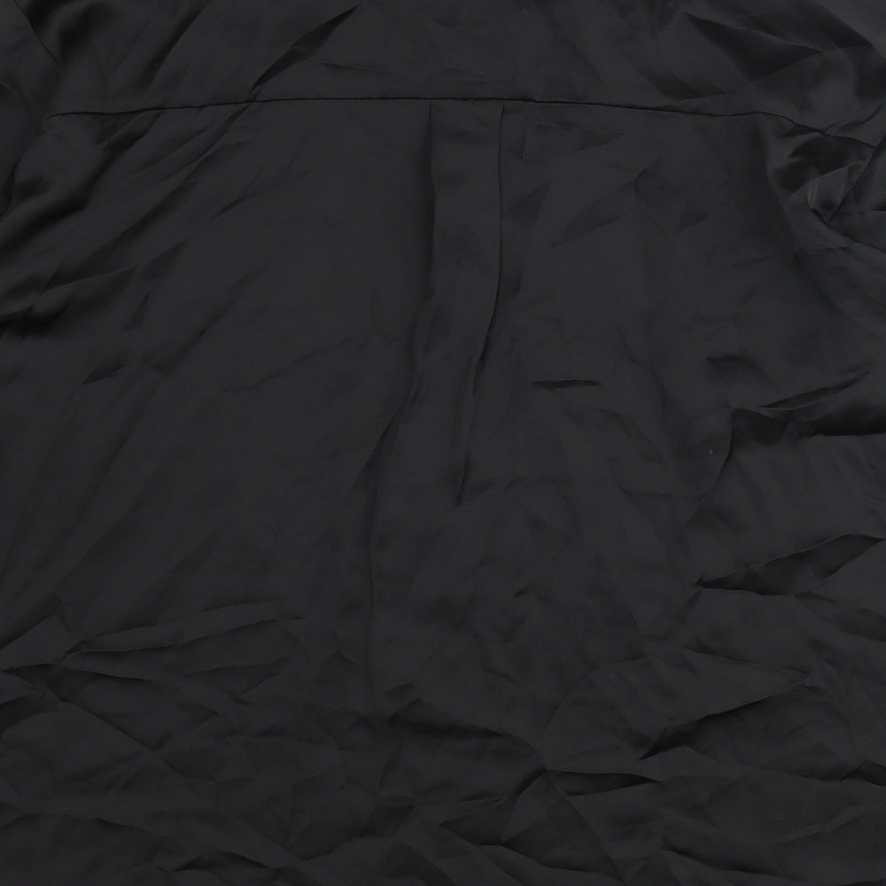 Womens UK Size S Zara Black Basic Button-Up