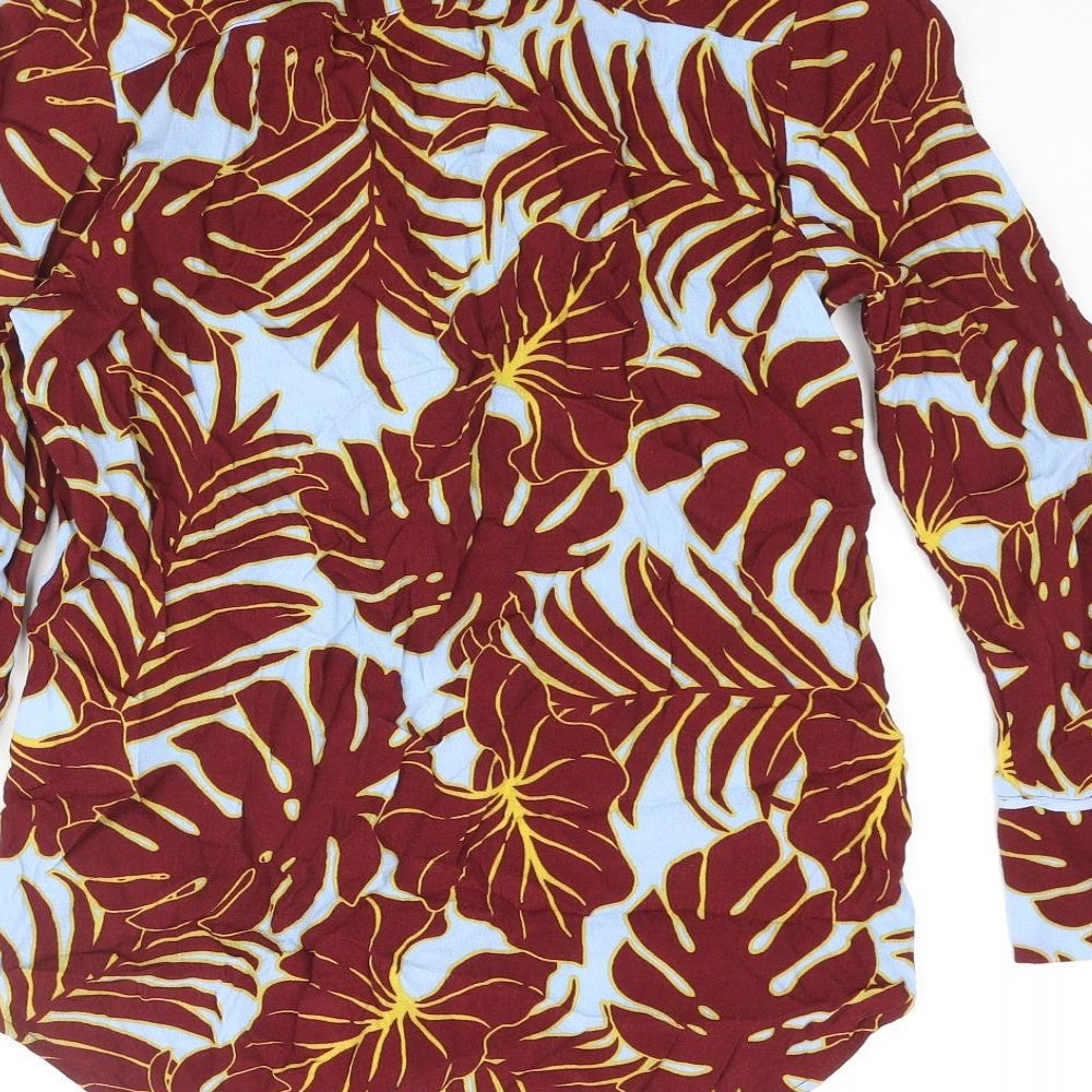 Womens UK Size 4 H&M Red Basic Button-Up