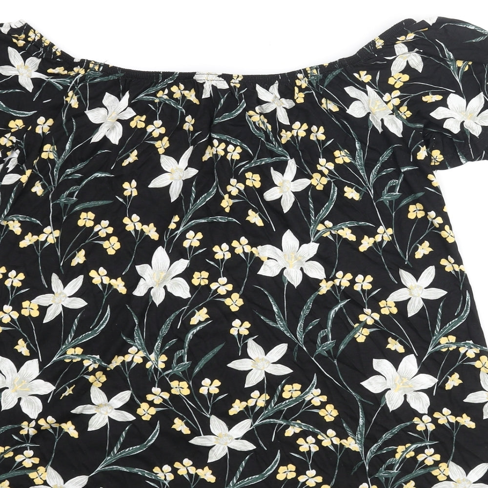 Womens UK Size 12 Dorothy Perkins Black Basic Blouse