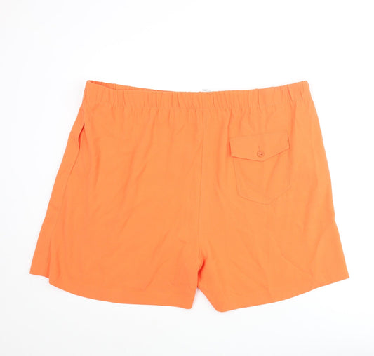 Marks and Spencer Womens Orange Polyester Basic Shorts Size 24 L5 in Regular Pull On
