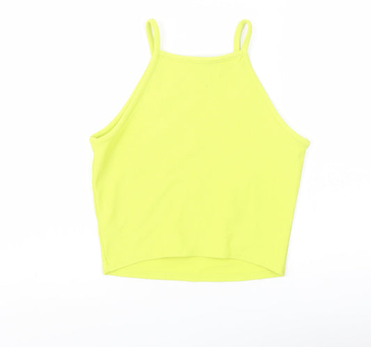 New Look Womens Green Polyester Basic Tank Size 10 Square Neck