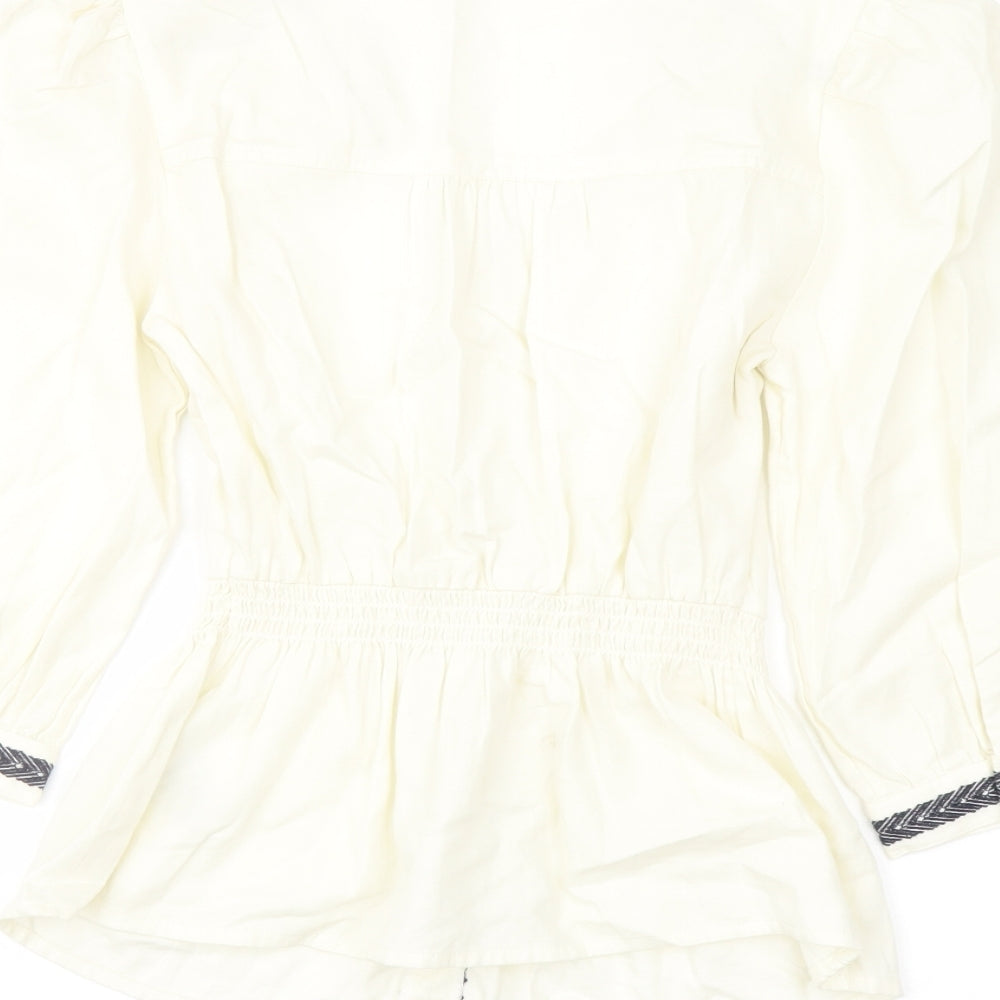 Womens UK Size 6 Marks and Spencer Ivory Basic Blouse