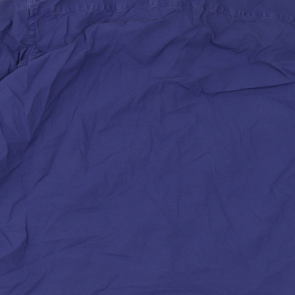 French Connection Womens Blue Cotton Basic Button-Up Size S Collared