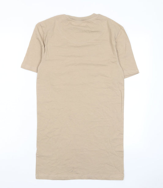 Mens UK Size S Boohoo Beige T-Shirt