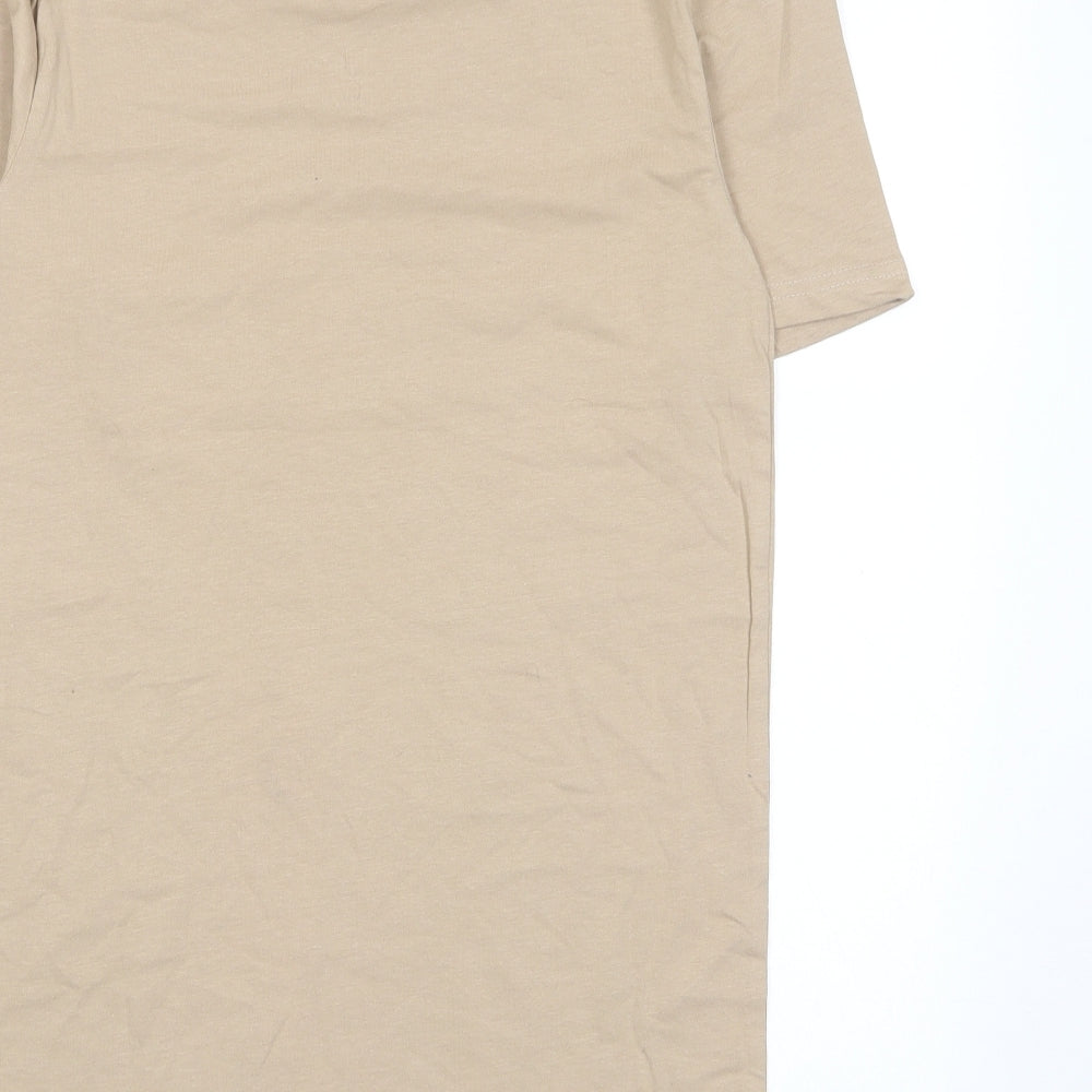 Mens UK Size S Boohoo Beige T-Shirt