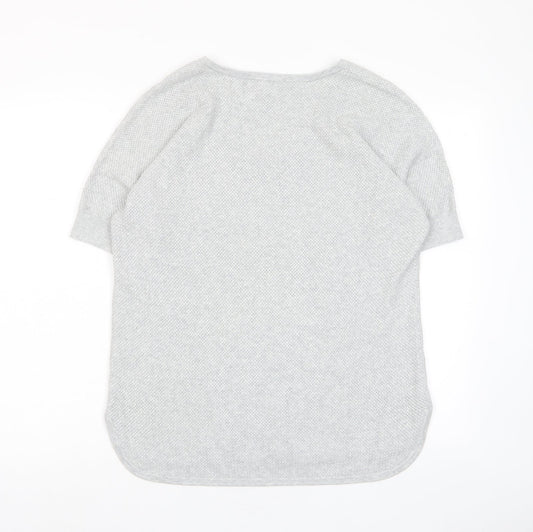 Lands' End Womens Grey Crew Neck Cotton Pullover Jumper Size M