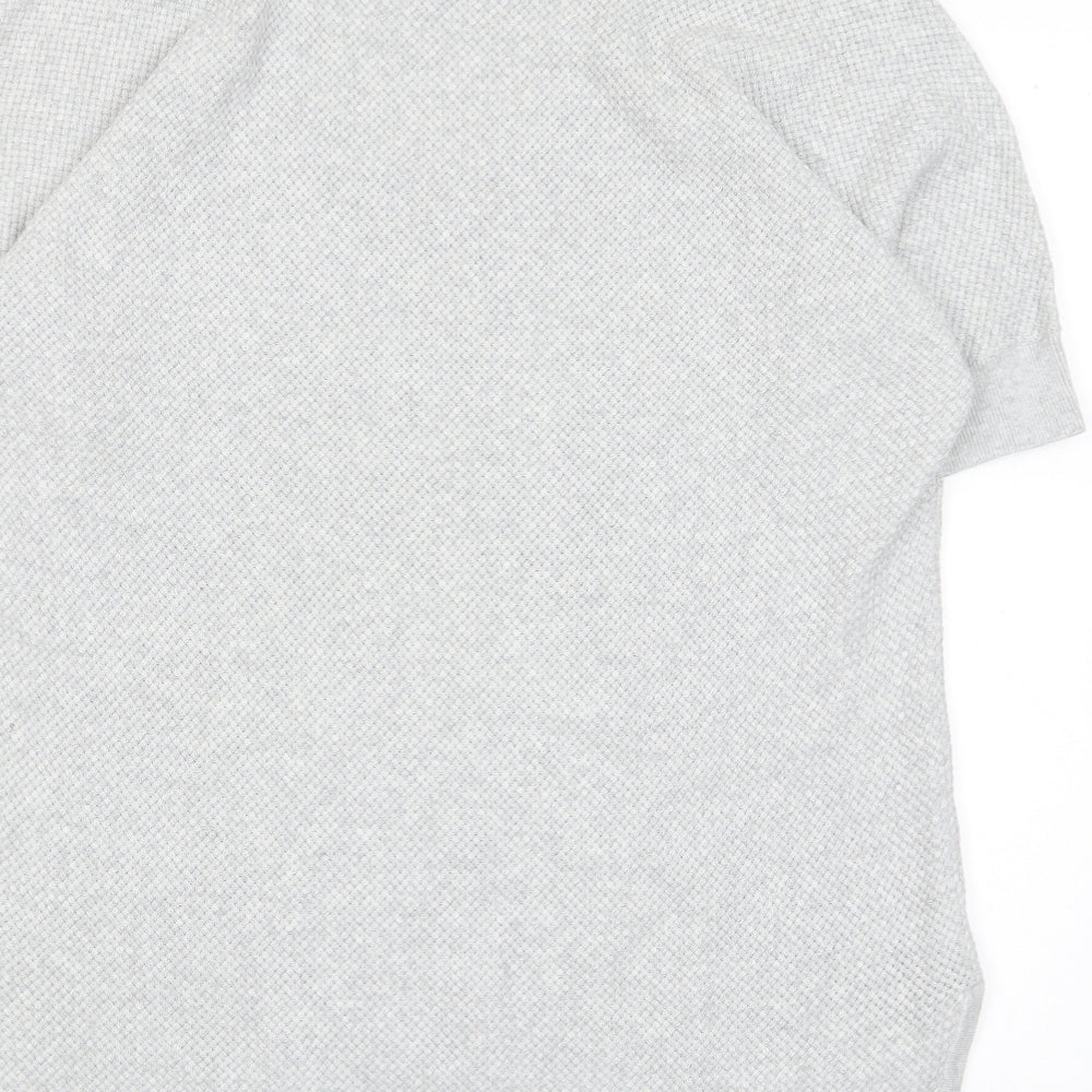 Lands' End Womens Grey Crew Neck Cotton Pullover Jumper Size M