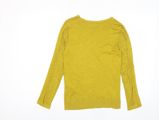 Womens UK Size 10 Warehouse Yellow Pullover Jumper