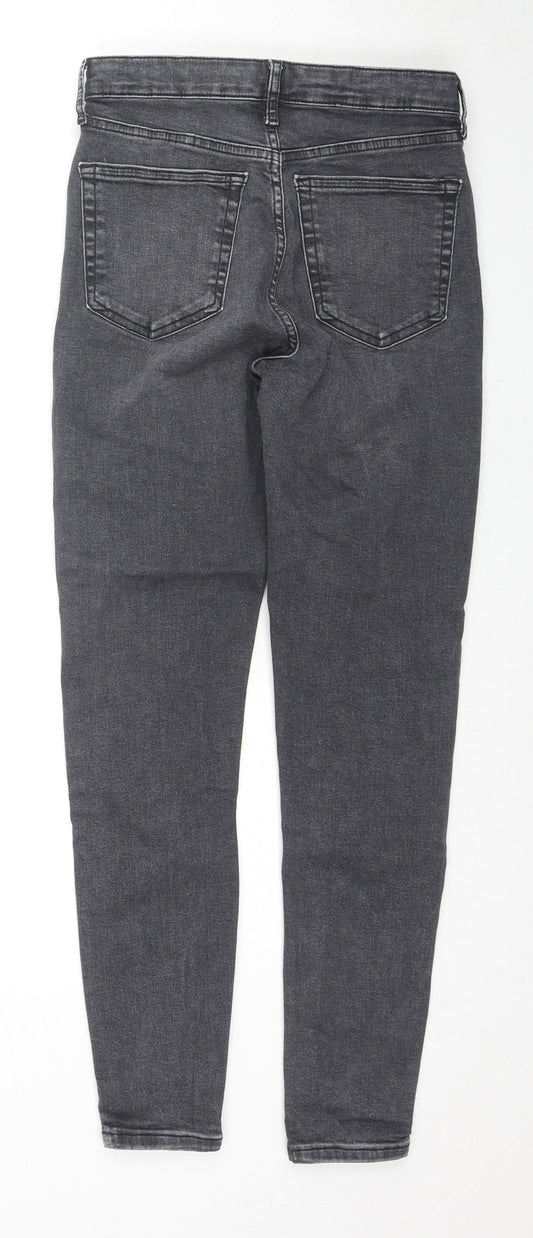 Topshop Womens Black Cotton Skinny Jeans Size 28 in L32 in Regular Zip