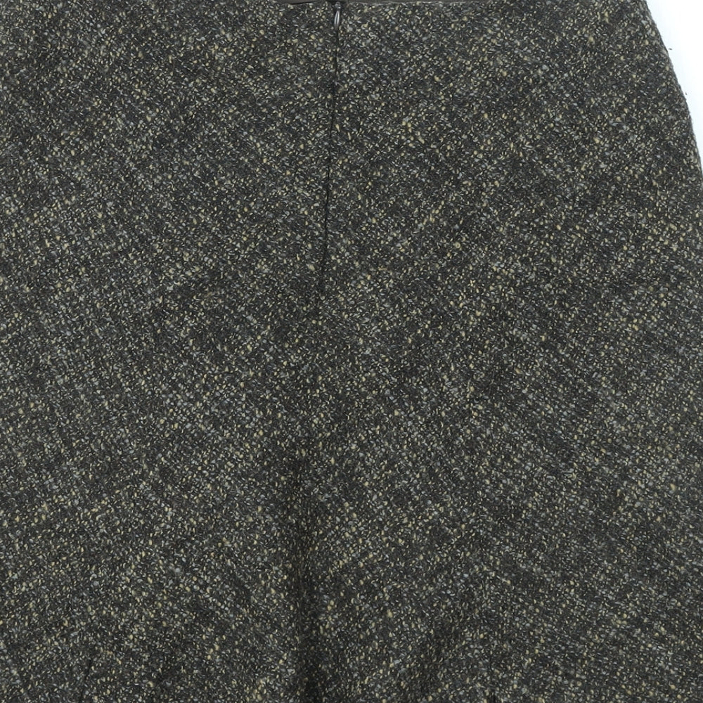 Nougat Womens Brown Wool A-Line Skirt Size 6 Zip