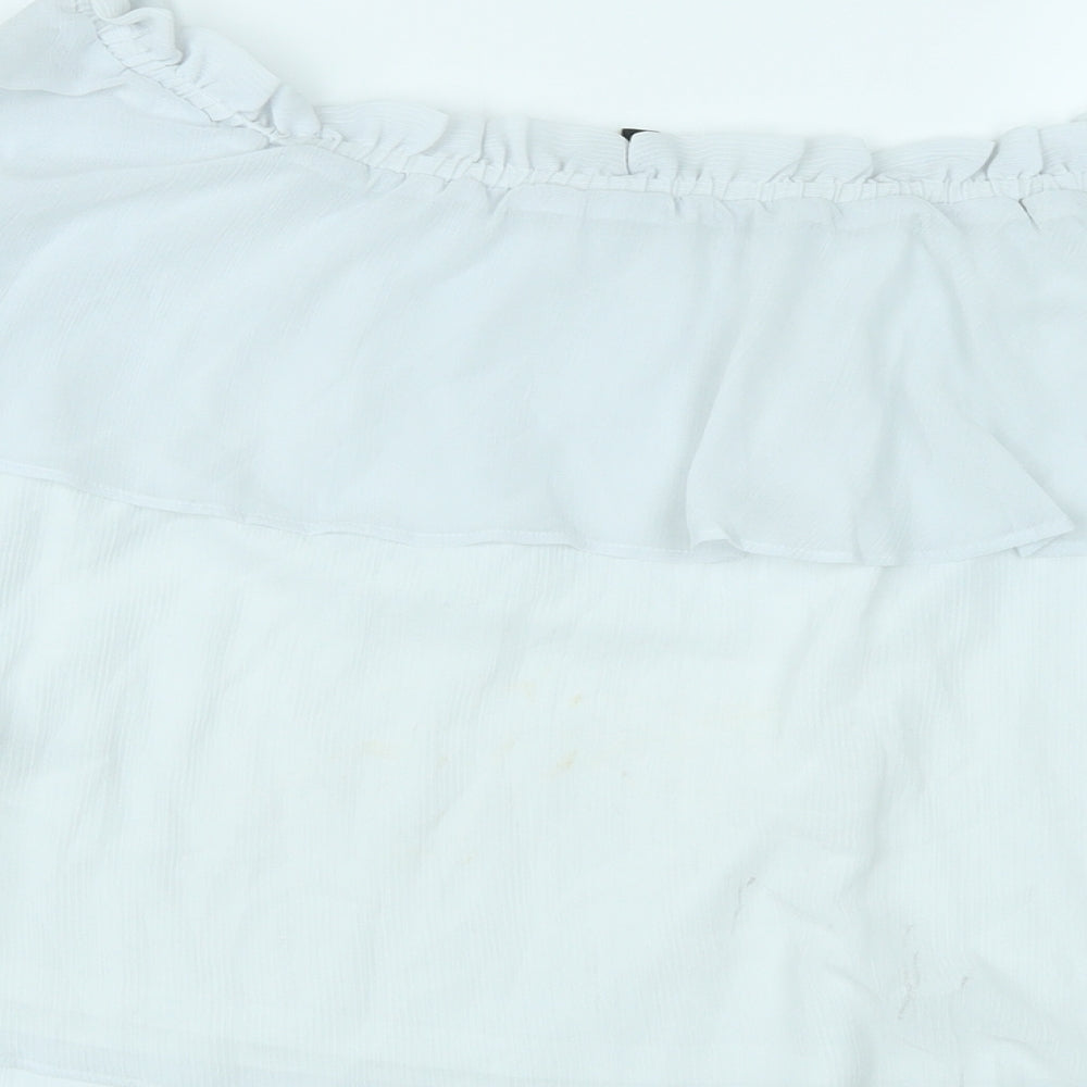 Womens UK Size 14 Divided by H&M White Basic Blouse