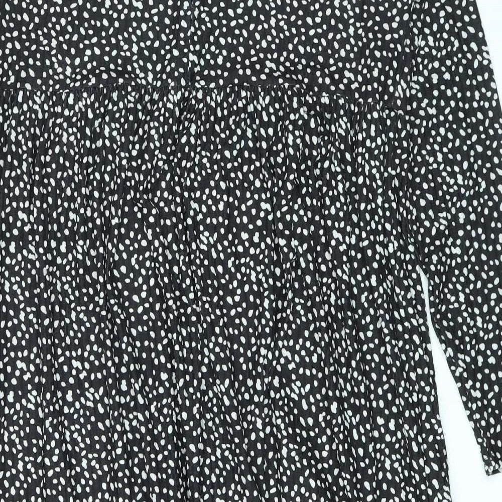 Evans Womens Black Polka Dot Polyester A-Line Size 20 Round Neck Pullover