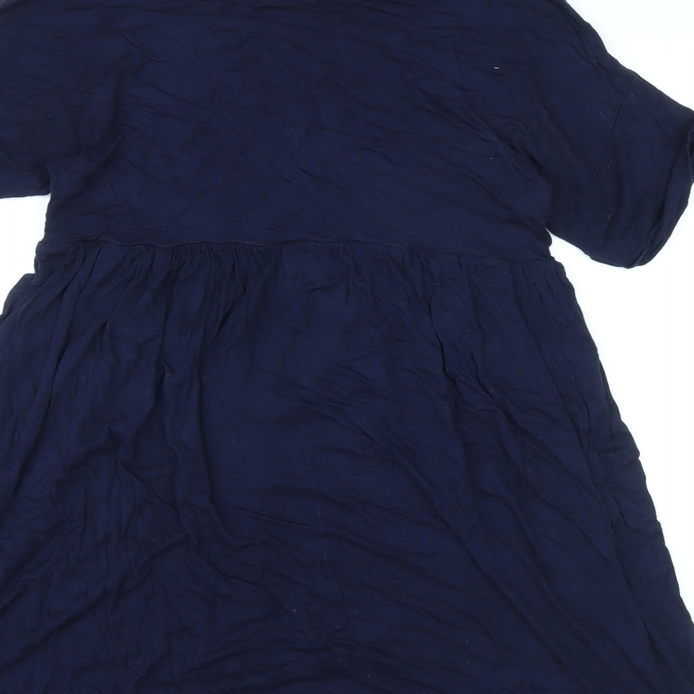 Daisy Street Womens Blue Viscose A-Line Size M Round Neck Pullover