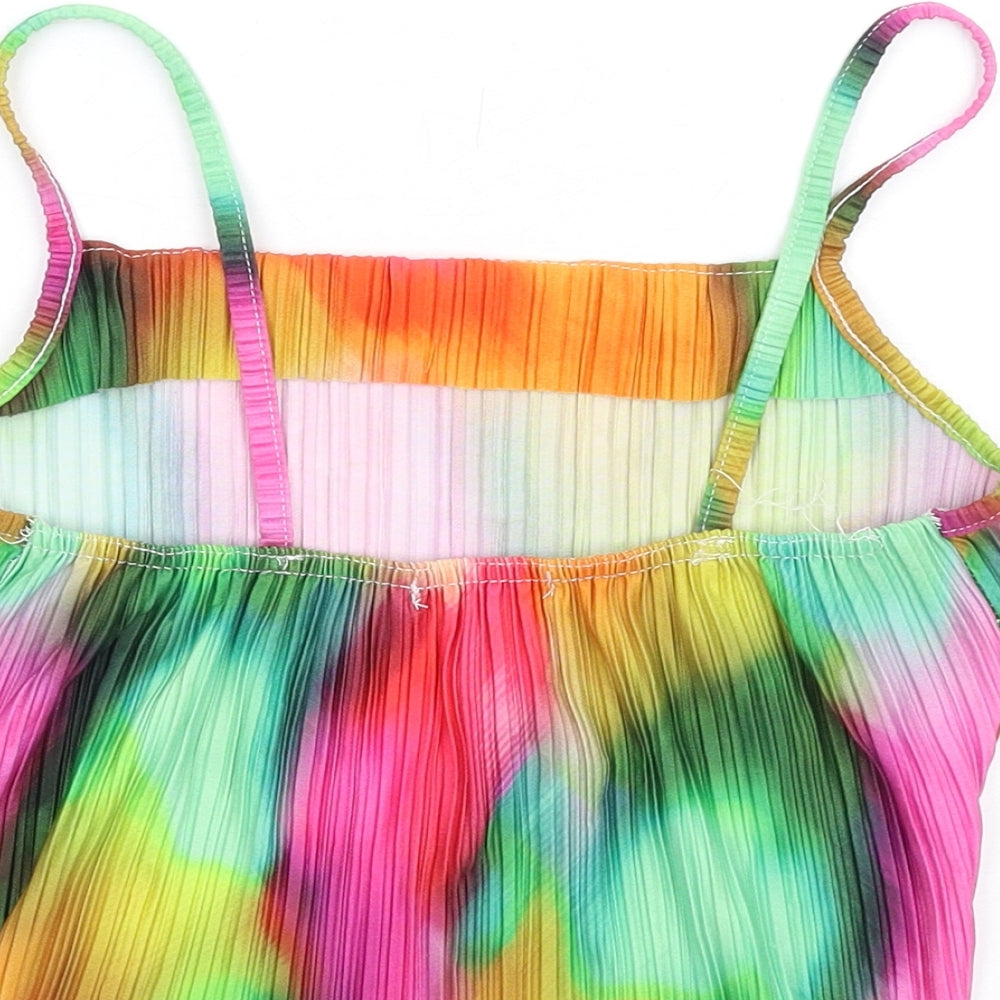 Womens UK Size M Pink Vanilla Multicoloured Camisole T-Shirt