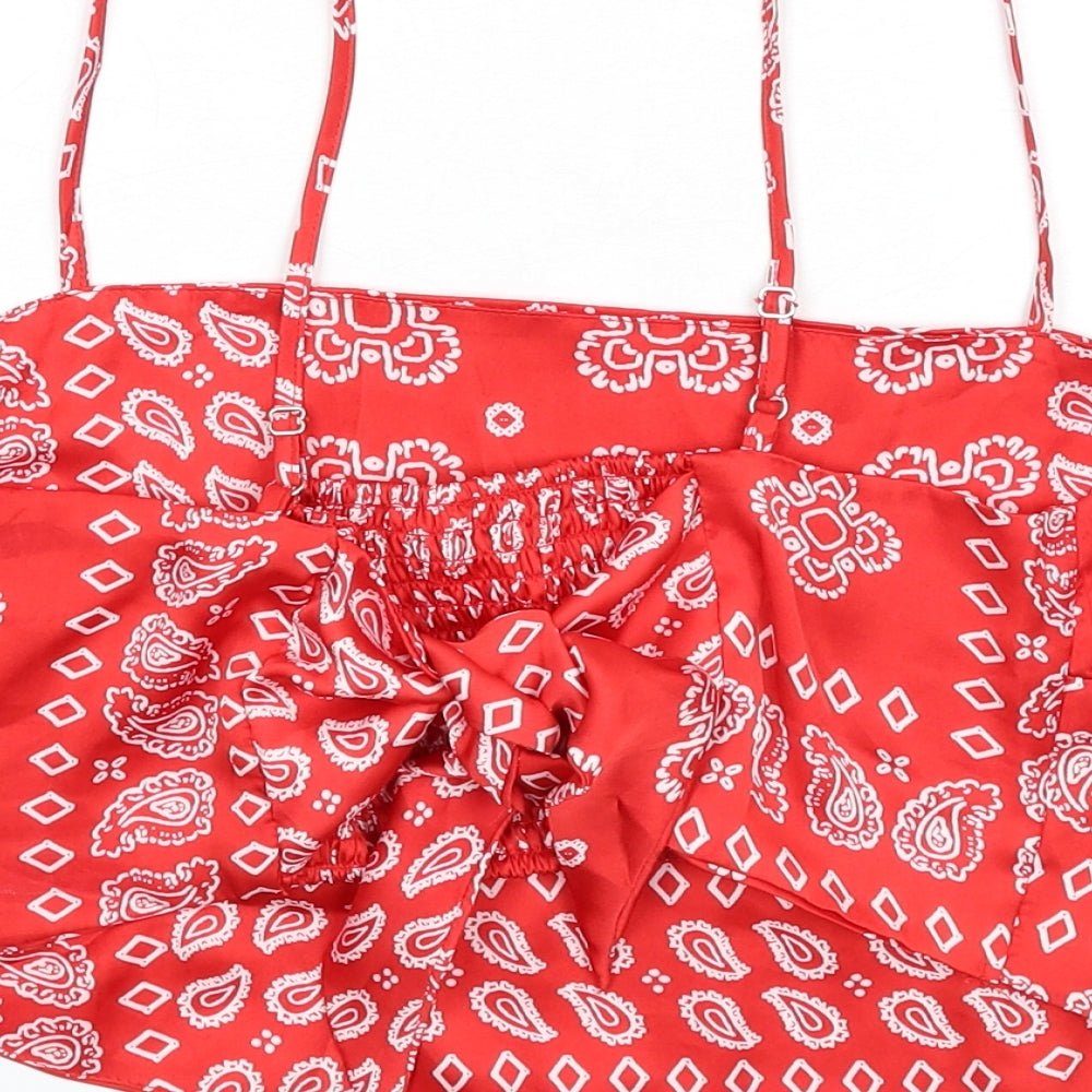 Womens UK Size L Stradivarius Red Camisole T-Shirt