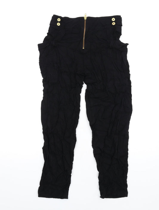Womens UK Size 6 French Connection Regular Fit Black Trousers