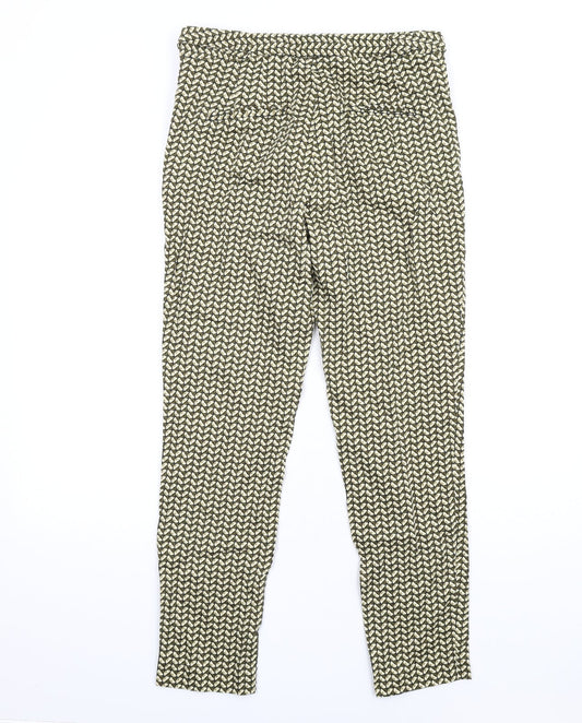 Womens UK Size M Zara Regular Fit Green Trousers