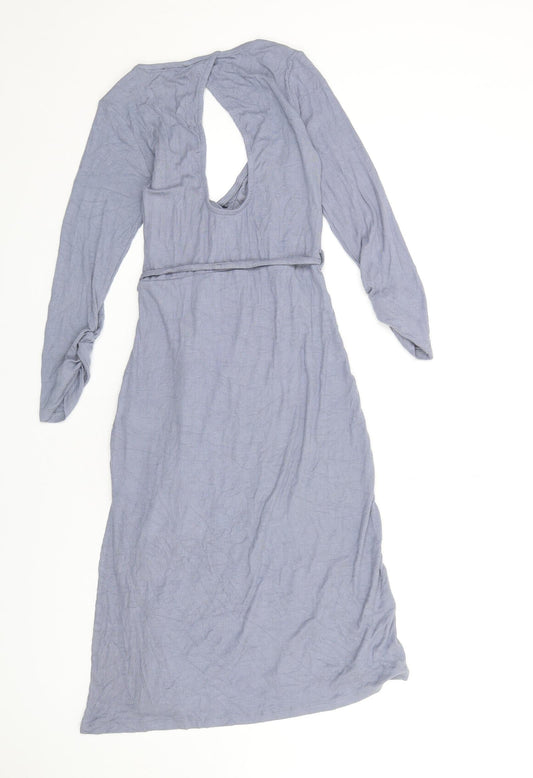 Topshop Womens Blue Viscose A-Line Size 10 V-Neck Pullover