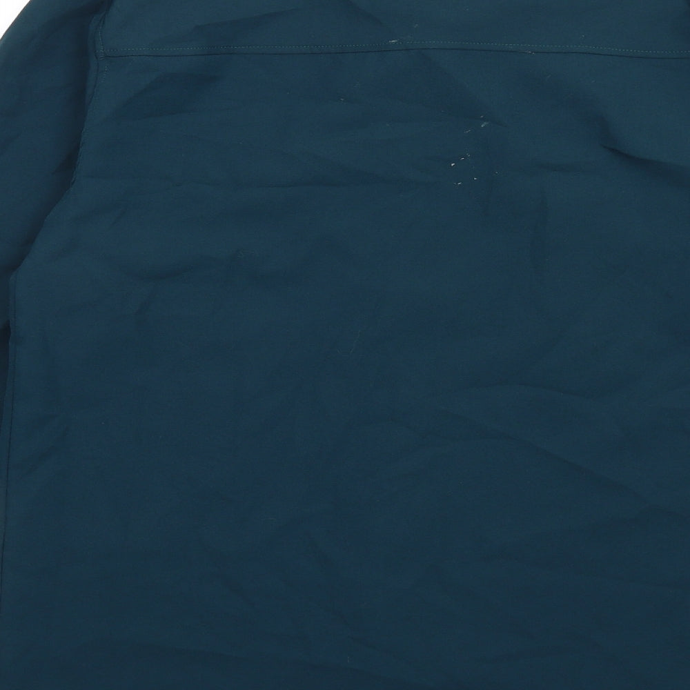 Boohoo Mens Green Polyester Button-Up Size S Collared Button