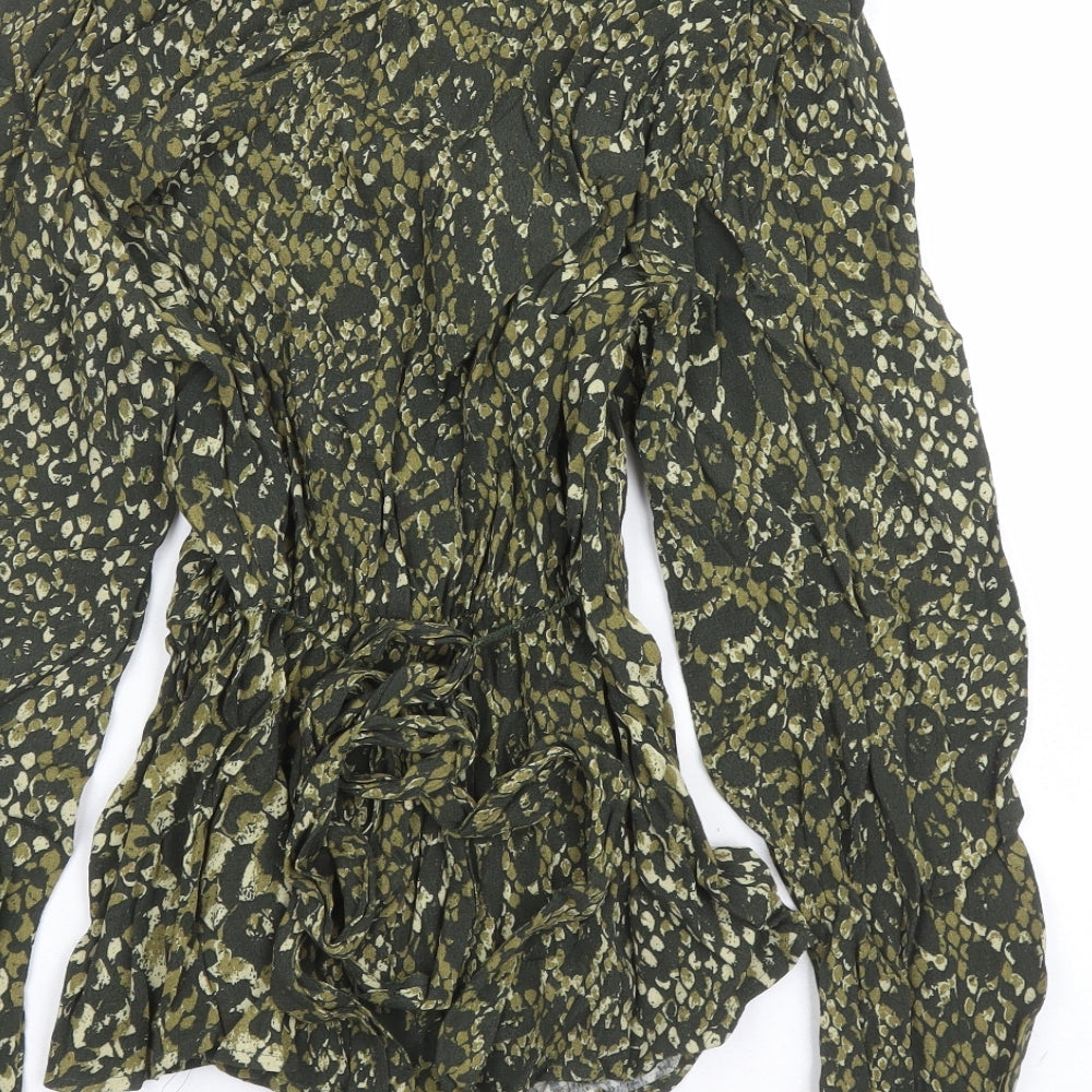 Womens UK Size 6 Marks and Spencer Green Basic Blouse