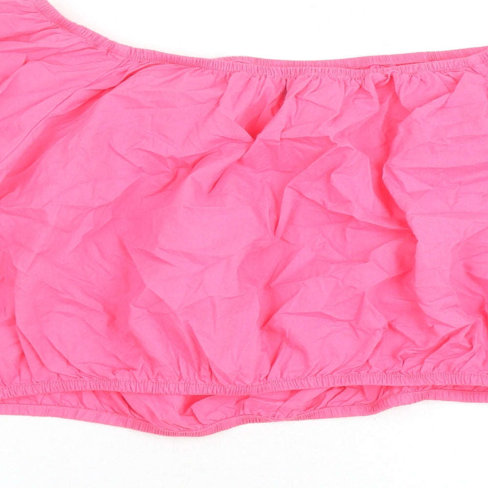 Womens UK Size 22 Marks and Spencer Pink Cropped Blouse
