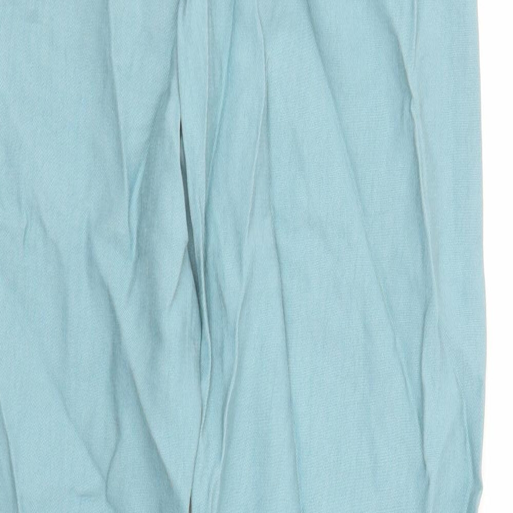 Womens UK Size 8 Marks and Spencer Regular Fit Chino Blue Trousers