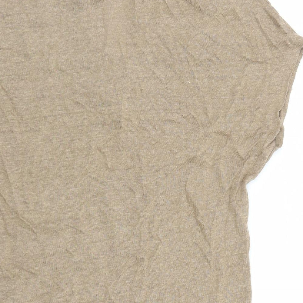 Autograph Womens Brown Flax Basic Polo Size 6 Collared