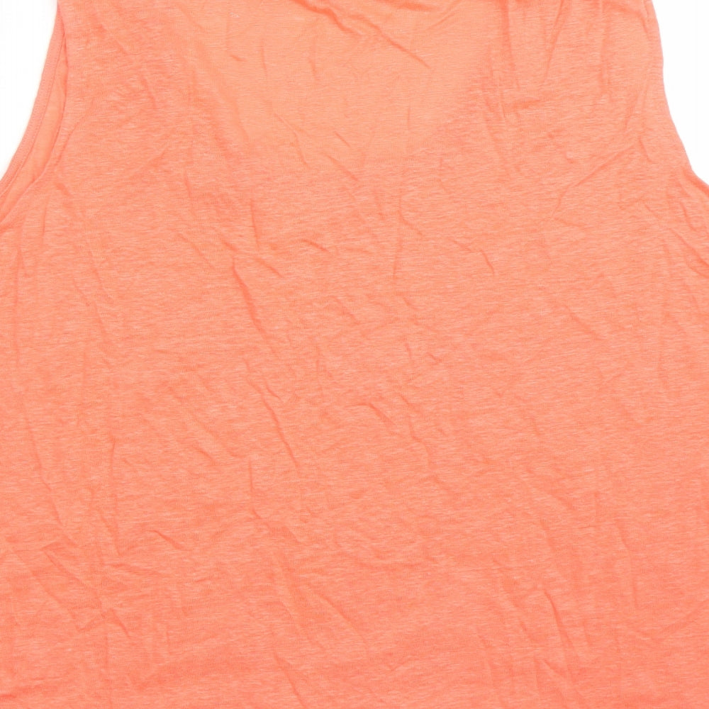 Brand and care label for Autograph women’s orange flax basic tank, size UK 20, scoop neck