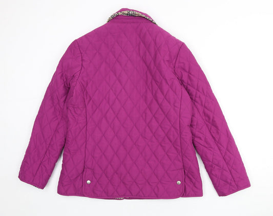 Womens UK Size 12 David Barry Purple Quilted Coat